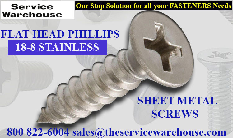 18-8 stainless steel flat head sheet metal screws