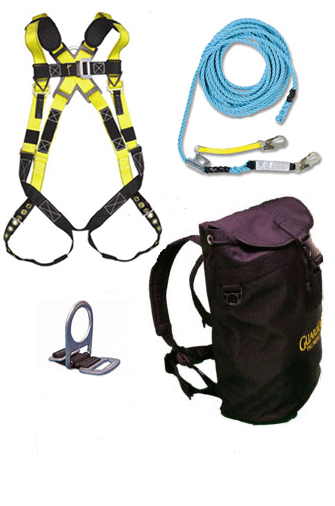 SAFETY - FALL PROTECTION KIT<br><font size=3><b>(S) Duffle w/Harness, 50' Lifeline, Chest D