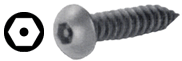 SCREWS  - SECURITY - HS  - SMS<br><font size= 3><b>10 x 2 But Hd HEX w/pin SMS (100)