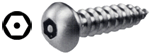 SCREWS  - SECURITY - HS  - SMS<br><font size= 3><b>14 x 3/4 S/Steel But Hd HEX w/pin SMS (100)