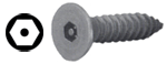 SCREWS  - SECURITY - HS  - SMS<br><font size= 3><b>6 x 3/8 Flat Hd HEX w/pin SMS (100)