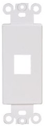 PLUG & JACK - DATACOM - DECORA - KEYSTONE<br><font size= 3><b>White 1 Port Decora Inner-Plate (ea)