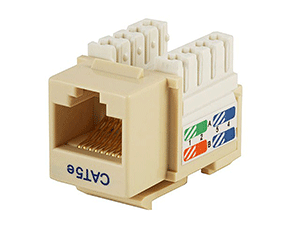 PLUG & JACK - DATACOM - KEYSTONE JACK<br><font size= 3><b> CAT 5e (Ivory) 90° Keystone Jack