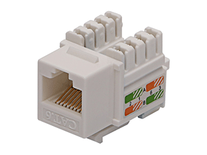 PLUG & JACK - DATACOM - KEYSTONE JACK<br><font size= 3><b> CAT 6 (White) 90° Keystone Jack