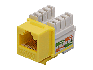 PLUG & JACK - DATACOM - KEYSTONE JACK<br><font size= 3><b> Cat 6 (Yellow) 90° Keystone Jack