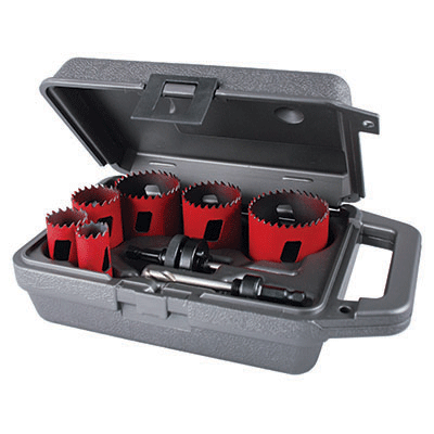 SAW & BLADE - HOLE SAW - KIT<br><font size=3><b>8 pc Electricians Morse 