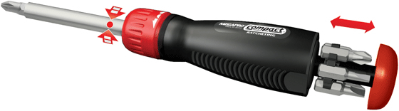 TOOL - DRIVER - MEGAPRO<br><font size=3><b>MegaPRO Compact Racheting 7 in 1 Power Bit Driver w/bits