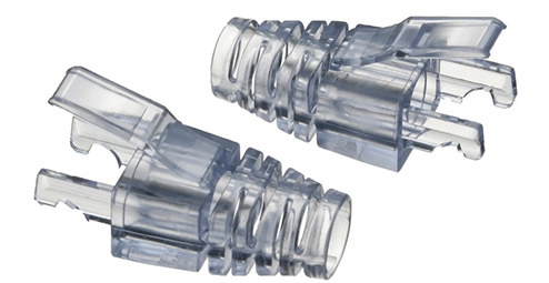 PLUG & JACK - DATACOM - PLUGS<br><font size= 3><b>EZ RJ-45 5E Strain Relief Clear  50/pk