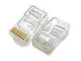 PLUG & JACK-TELECOM -PLUGS<br><font size= 3><b>CAT 5E RJ45 (8P8C) Round Cable Modular Plug (100 pcs)