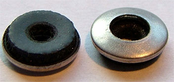 SCREWS - NUTS & WASH - WASHERS - NEOPRENE<br><b>#8 x 5/8 OD Neoprene Washer Steel Backed (1000)